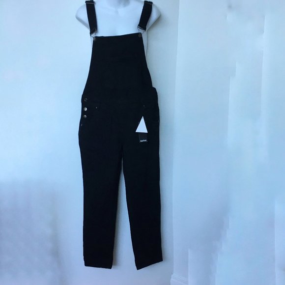 Boohoo Overalls 8 Emma Ridge Denim Slouch Black - Picture 1 of 12